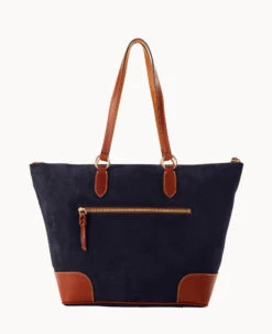 Suede Career Tote Navy -Dooney & Bourke B2258G SUNVPATN ALT3