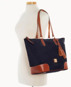 Suede Career Tote Navy -Dooney & Bourke B2258G SUNVPATN ALT4