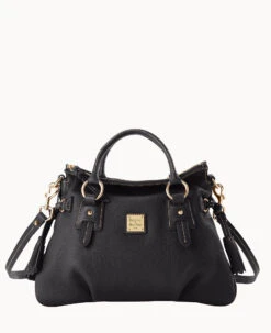 Pebble Grain Stanwich Satchel Black Black