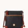Pebble Grain Large Tassel Crossbody Black