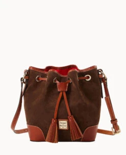 Suede Crossbody Drawstring Honey -Dooney & Bourke B2280G SUBMPATN