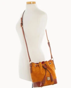 Suede Crossbody Drawstring Honey -Dooney & Bourke B2280G SUHNPATN ALT4