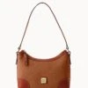 Pebble Grain Large Shoulder Bag Caramel