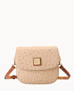 Ostrich Saddle Bag Sand -Dooney & Bourke B2323G OTSDPAKR 2