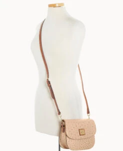 Ostrich Saddle Bag Sand -Dooney & Bourke B2323G OTSDPAKR ALT4