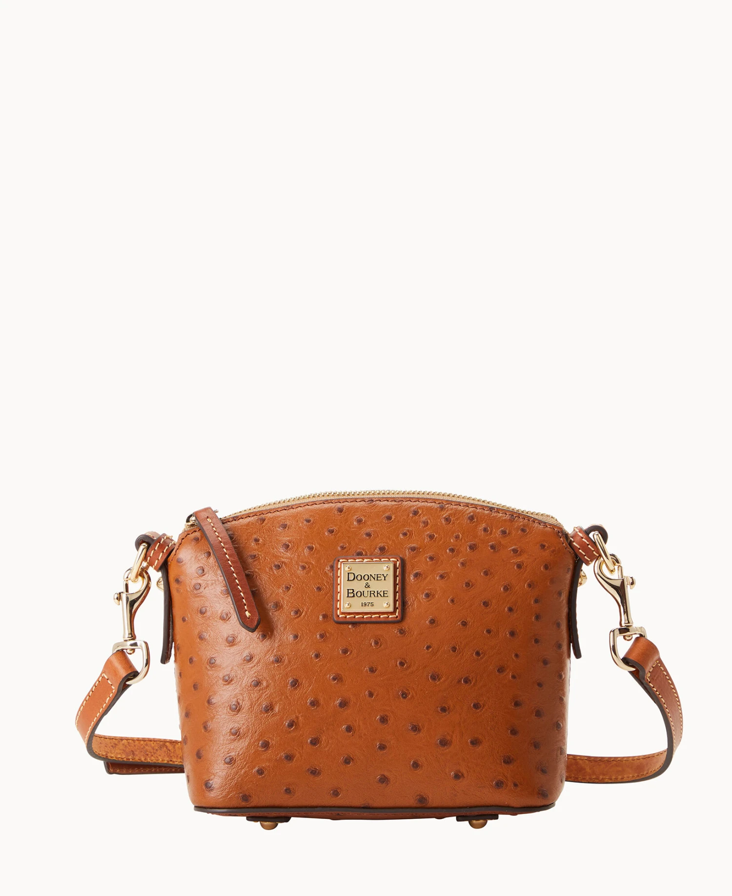 Ostrich Mini Domed Crossbody Black 11 Ostrich Mini Domed Crossbody Black - Image 11