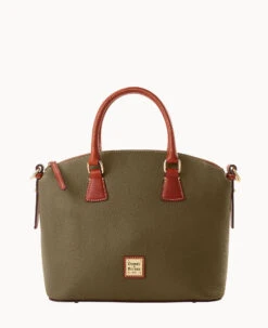 Pebble Grain Domed Satchel Olive 39 Pebble Grain Domed Satchel Olive -Dooney & Bourke B2327G AWOLPATN 2