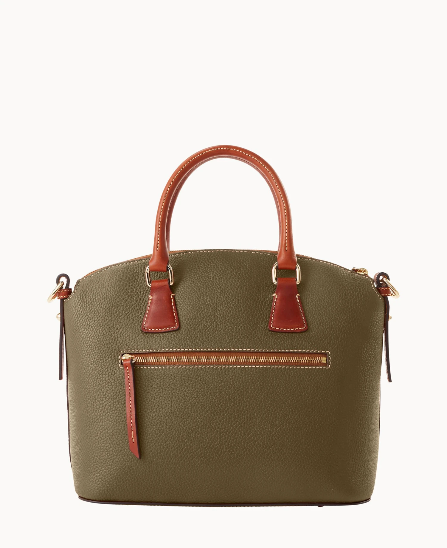 Pebble Grain Domed Satchel Olive 9 Pebble Grain Domed Satchel Olive - Image 9