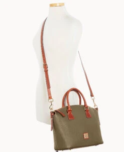 Pebble Grain Domed Satchel Olive 24 Pebble Grain Domed Satchel Olive -Dooney & Bourke B2327G AWOLPATN ALT4