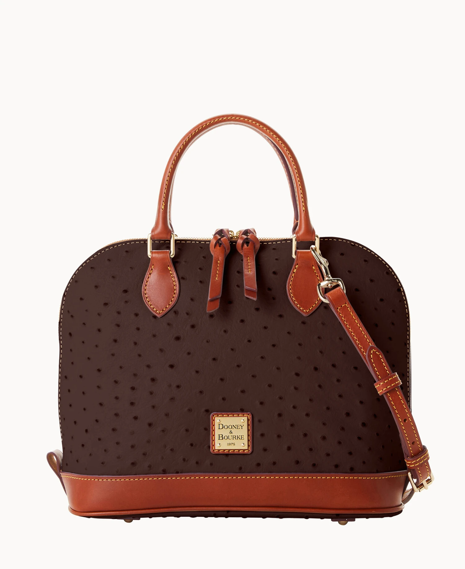 Ostrich Zip Zip Satchel Bone 20 Ostrich Zip Zip Satchel Bone - Image 20