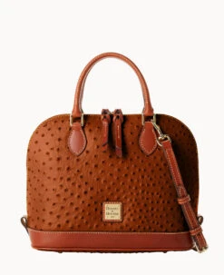 Ostrich Zip Zip Satchel Bone 32 Ostrich Zip Zip Satchel Bone -Dooney & Bourke B2343G OTTNPATN