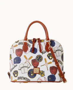 MLB Brewers Zip Zip Satchel BREWERS -Dooney & Bourke B2343G QUMWPATNBRWS 2