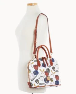 MLB Brewers Zip Zip Satchel BREWERS -Dooney & Bourke B2343G QUMWPATNBRWS ALT4 1