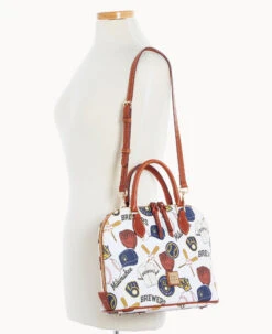 MLB Brewers Zip Zip Satchel BREWERS -Dooney & Bourke B2343G QUMWPATNBRWS ALT4