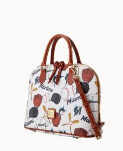 MLB Marlins Zip Zip Satchel MARLINS 14 MLB Marlins Zip Zip Satchel MARLINS -Dooney & Bourke B2343G QUMWPATNMRLN ALT1 1
