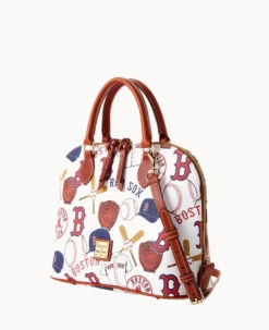 MLB Red Sox Zip Zip Satchel RED SOX 14 MLB Red Sox Zip Zip Satchel RED SOX -Dooney & Bourke B2343G QUMWPATNRDSX ALT1