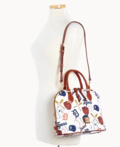 MLB Tigers Zip Zip Satchel TIGERS 13 MLB Tigers Zip Zip Satchel TIGERS -Dooney & Bourke B2343G QUMWPATNTGRS ALT4