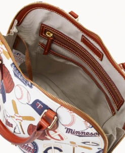MLB Twins Zip Zip Satchel TWINS 11 MLB Twins Zip Zip Satchel TWINS -Dooney & Bourke B2343G QUMWPATNTWNS ALT2