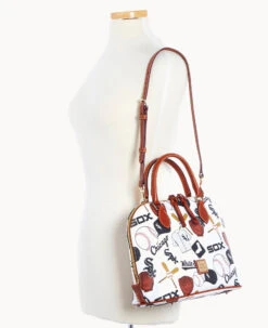 MLB White Sox Zip Zip Satchel WHITE SOX -Dooney & Bourke B2343G QUMWPATNWHSX ALT4