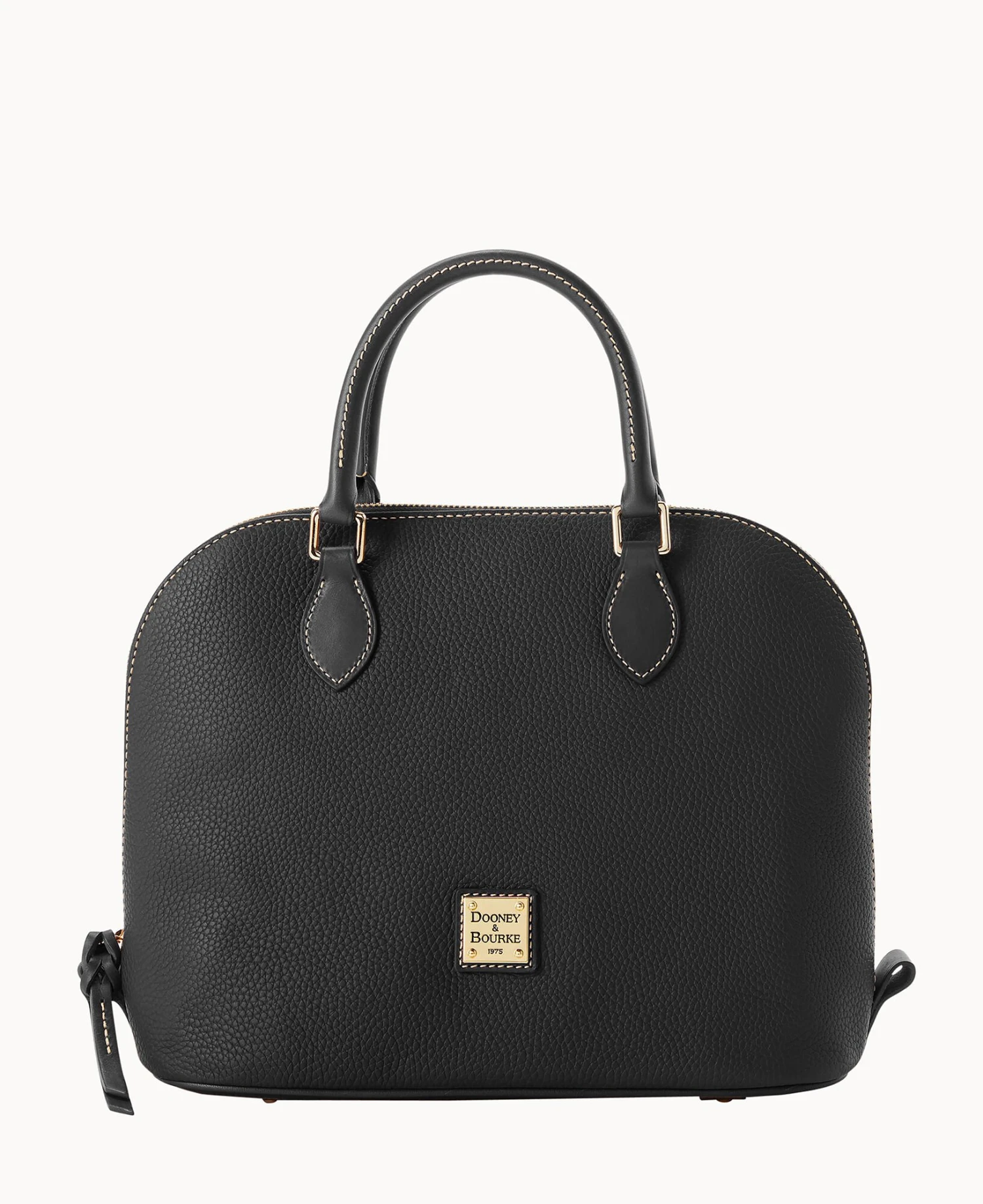 Pebble Grain Domed Satchel Taupe 11 Pebble Grain Domed Satchel Taupe - Image 11