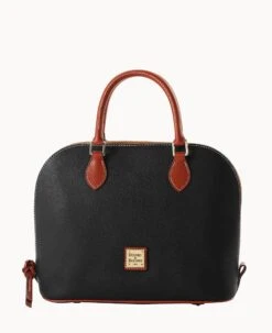 Pebble Grain Domed Satchel Taupe 31 Pebble Grain Domed Satchel Taupe -Dooney & Bourke B2367G AWBLPATN