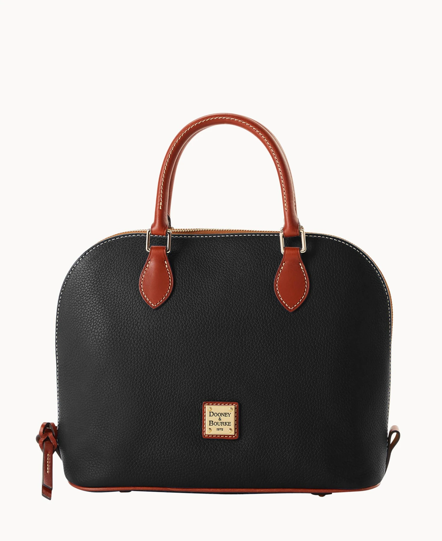 Pebble Grain Domed Satchel Taupe 12 Pebble Grain Domed Satchel Taupe - Image 12