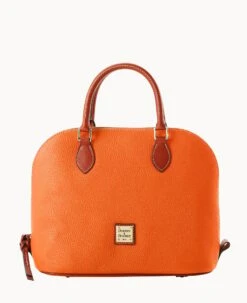 Pebble Grain Domed Satchel Taupe 34 Pebble Grain Domed Satchel Taupe -Dooney & Bourke B2367G AWCEPATN