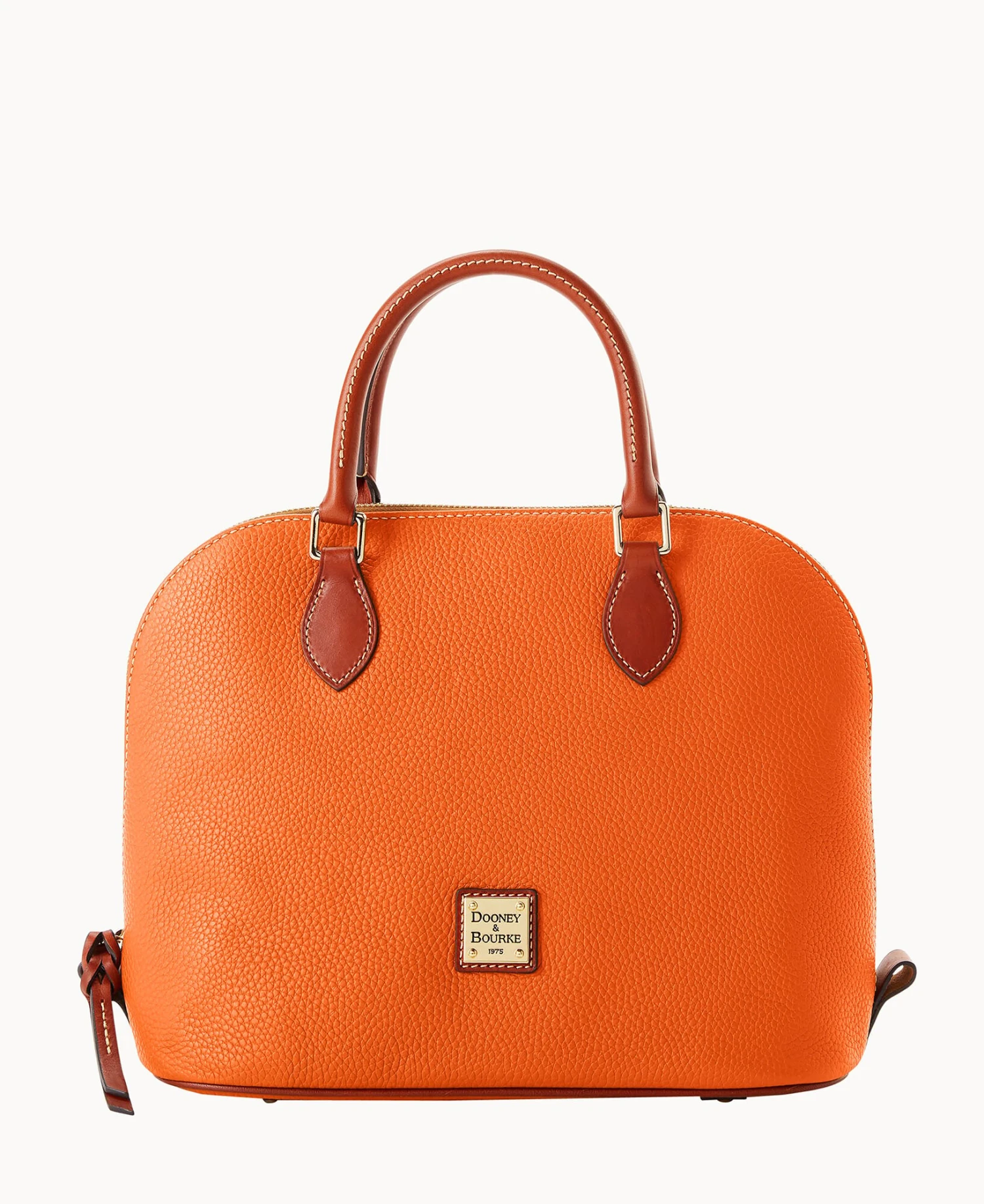 Pebble Grain Domed Satchel Taupe 15 Pebble Grain Domed Satchel Taupe - Image 15