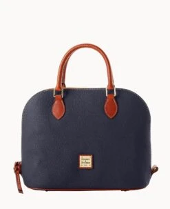 Pebble Grain Domed Satchel Taupe 37 Pebble Grain Domed Satchel Taupe -Dooney & Bourke B2367G AWMDPATN