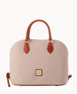 Pebble Grain Domed Satchel Taupe 38 Pebble Grain Domed Satchel Taupe -Dooney & Bourke B2367G AWOYPATN