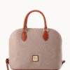 Pebble Grain Domed Satchel Taupe