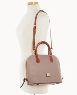 Pebble Grain Domed Satchel Taupe 29 Pebble Grain Domed Satchel Taupe -Dooney & Bourke B2367G AWTPPATN ALT4 1