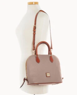 Pebble Grain Domed Satchel Taupe 24 Pebble Grain Domed Satchel Taupe -Dooney & Bourke B2367G AWTPPATN ALT4