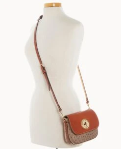 Ostrich Turnlock Flap Saddle Light Taupe 21 Ostrich Turnlock Flap Saddle Light Taupe -Dooney & Bourke B2375G OTXDPATN ALT4 1