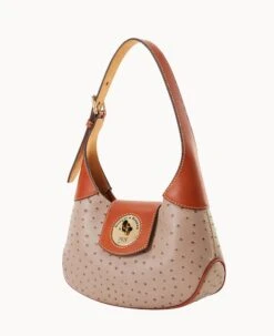 Ostrich Turnlock Hobo 26 Light Taupe -Dooney & Bourke B2378G OTXDPATN ALT1 1