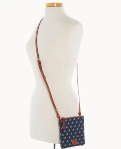 MLB Braves Small North South Top Zip Crossbody Braves -Dooney & Bourke BL370G MJNVPATNBRVE ALT4 1