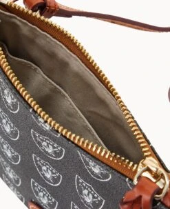 NFL Raiders Small North South Top Zip Crossbody Raiders -Dooney & Bourke BL370G NJBLPATNRAID ALT2 1