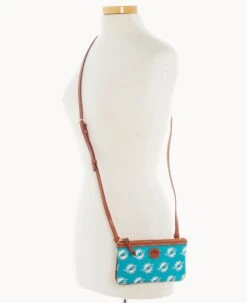 NFL Dolphins Large Slim Crossbody Dolphins -Dooney & Bourke BL373G NJTQPATNDOLP ALT4 1