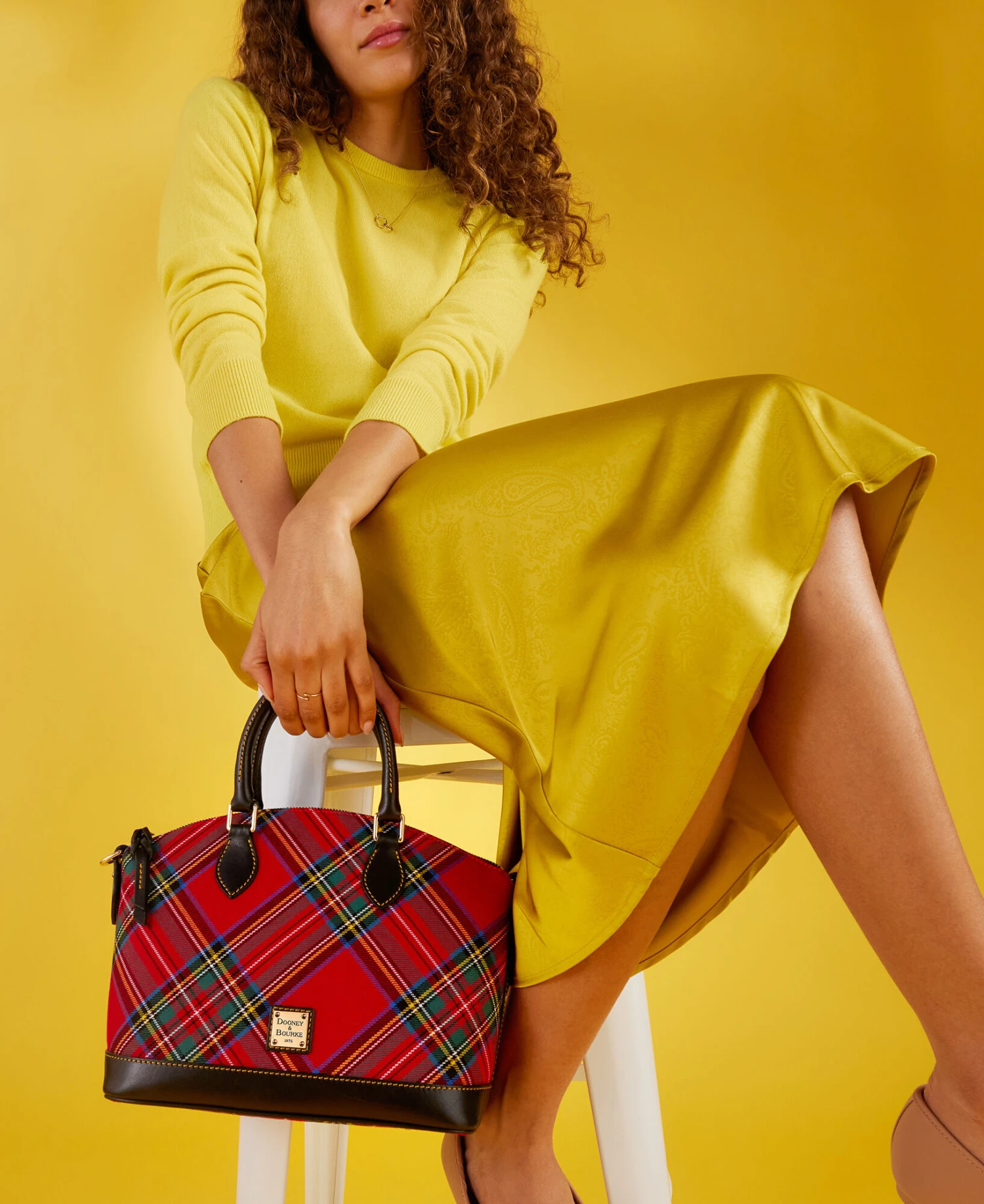 Tartan Darcy Satchel White 2 Tartan Darcy Satchel White - Image 2