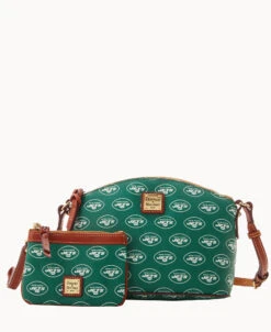 NFL Jets Suki Crossbody Med Wristlet JETS -Dooney & Bourke M1696G NJGRPATNJETS ALT4