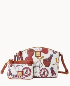 MLB Angels Suki Crossbody Med Wristlet ANGELS 16 MLB Angels Suki Crossbody Med Wristlet ANGELS -Dooney & Bourke M1696G QUMWPATNANGL 1