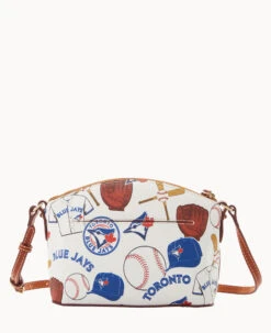 MLB Blue Jays Suki Crossbody Med Wristlet BLUE JAYS -Dooney & Bourke M1696G QUMWPATNBJAY ALT3