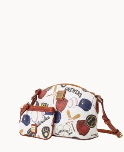 MLB Brewers Suki Crossbody Med Wristlet BREWERS -Dooney & Bourke M1696G QUMWPATNBRWS ALT1 1