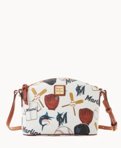 MLB Marlins Suki Crossbody Med Wristlet MARLINS -Dooney & Bourke M1696G QUMWPATNMRLN 2