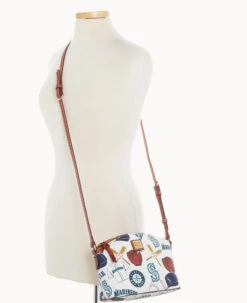 MLB Mariners Suki Crossbody Med Wristlet MARINERS 18 MLB Mariners Suki Crossbody Med Wristlet MARINERS -Dooney & Bourke M1696G QUMWPATNMRNR ALT5