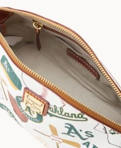 MLB Oakland A's Suki Crossbody Med Wristlet ATHLETICS -Dooney & Bourke M1696G QUMWPATNOAKA ALT2 1