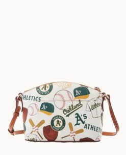 MLB Oakland A's Suki Crossbody Med Wristlet ATHLETICS -Dooney & Bourke M1696G QUMWPATNOAKA ALT3 1