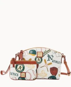 MLB Oakland A's Suki Crossbody Med Wristlet ATHLETICS -Dooney & Bourke M1696G QUMWPATNOAKA ALT4 1