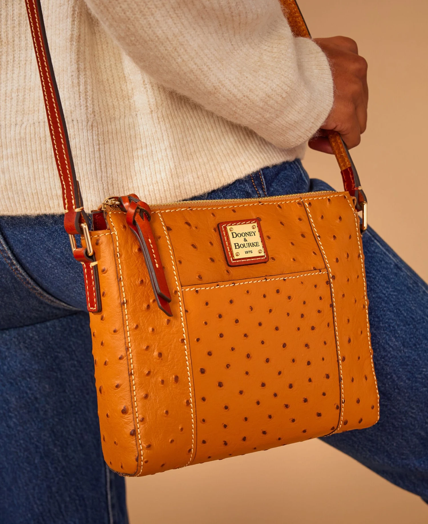 Ostrich Lexington Crossbody Black 7 Ostrich Lexington Crossbody Black - Image 7