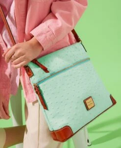 Ostrich Crossbody Plum Wine -Dooney & Bourke OT264 ILD lifestyle 1